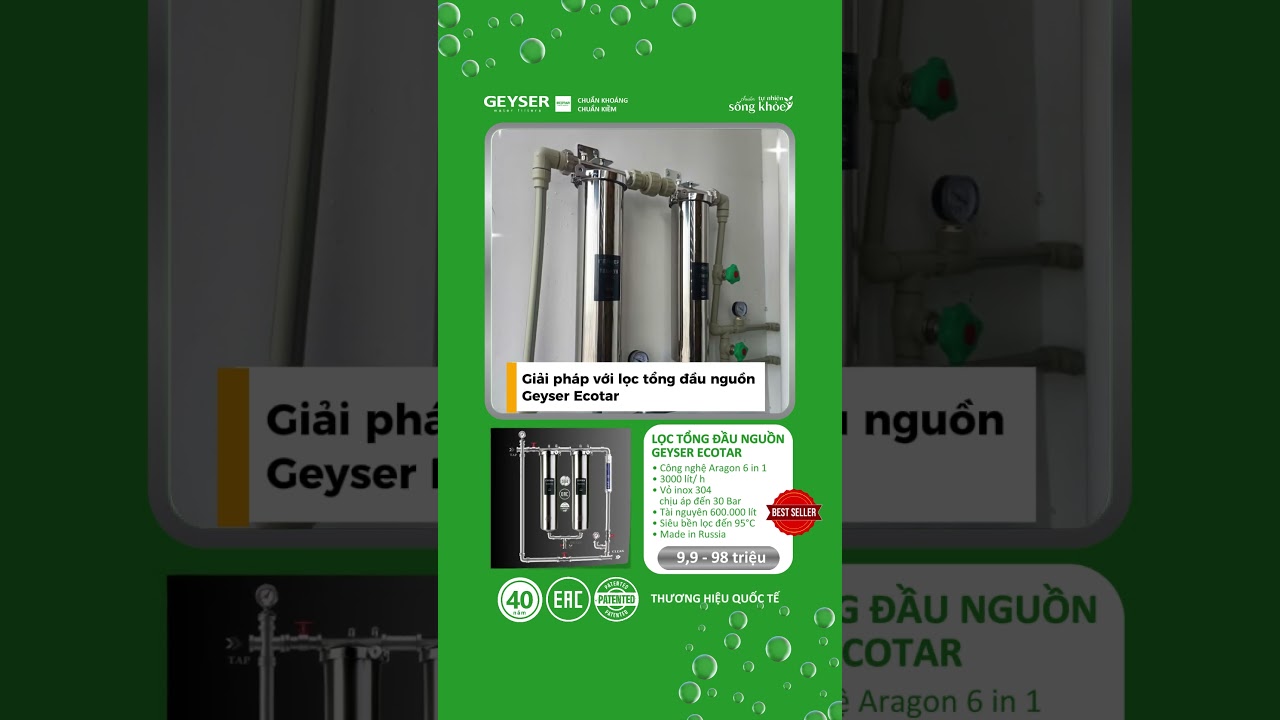 Cảnh báo: Nước máy đến nhà bạn không sạch như vẫn tưởng? Lắp lọc tổng Geyser ngay!