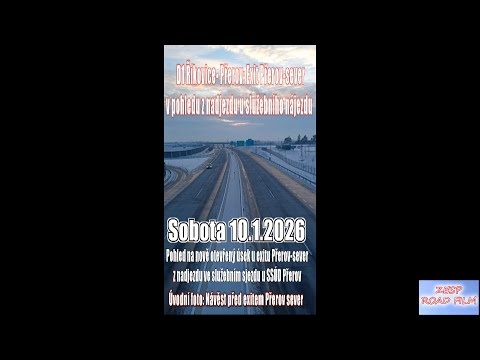 26.01.10 Dálnice D1 Říkovice - Přerov: Pohled z nadjezdu služebního exitu na MÚK 282 Přerov-sever