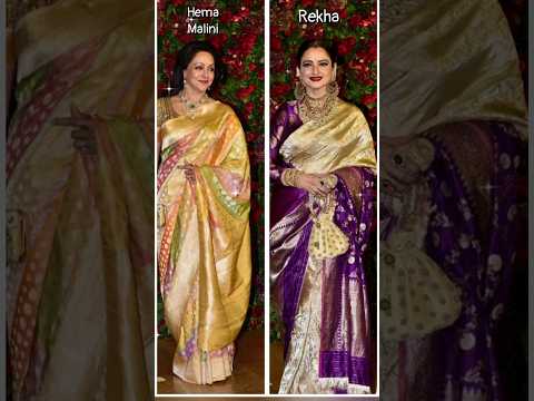Hema malini and Rekha in saree look #shorts