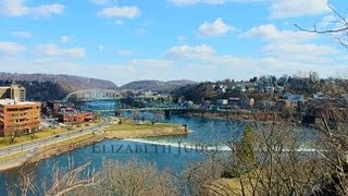 preview picture of video 'Easton PA Pennsylvania view from Mt Ida of Phillipsburg NJ Free Bridge Delaware Lehigh Rivers'