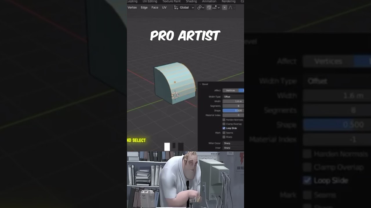 Noob vs Pro Artist: making stairs #blender #blender3d #blendertips