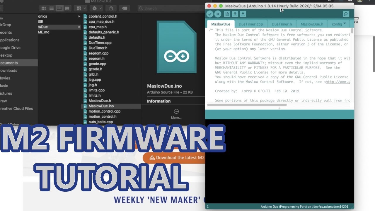How to flash the Firmware on the Maker Made M2