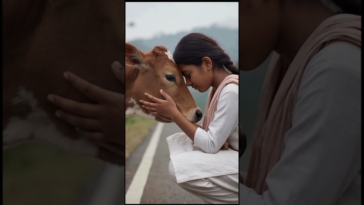 kind heart is still there 💗The girl saved a calf😄 #rescue