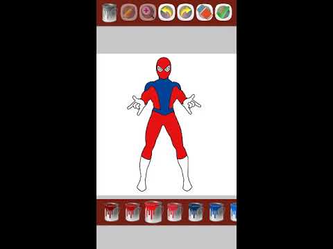 Spider Superhero Coloring Book Pages for kids Video