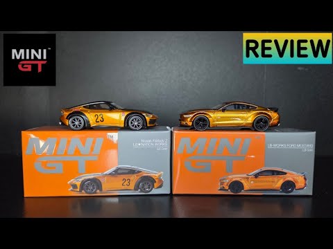 Feature Image thumbnail for the video blog Spooky.. Mini GT - LBWK Nissan Fairlady Z & Ford Mustang - LB Gold - REVIEW by  booster_diecast