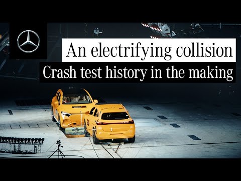 Mercedes wykonał nietypowy test zderzeniowy (Crash Test EQA i EQS), wykorzystał dwa swoje elektryczne auta! - zdjęcie główne