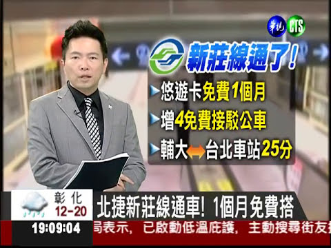 北捷新莊線通車! 1個月免費搭