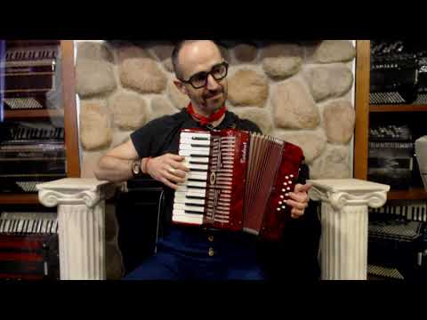 4138 - Red Cardoni Piano Accordion MM 25 12 $399