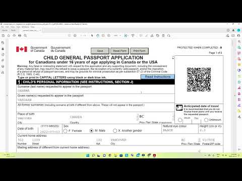 How to apply for Canadian passport for Child | Fill In The Child General Passport Application