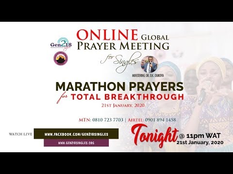 ONLINE GLOBAL PRAYER MEETING FOR SINGLES