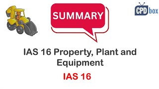 IAS 16 Property, Plant and Equipment: Summary 2020