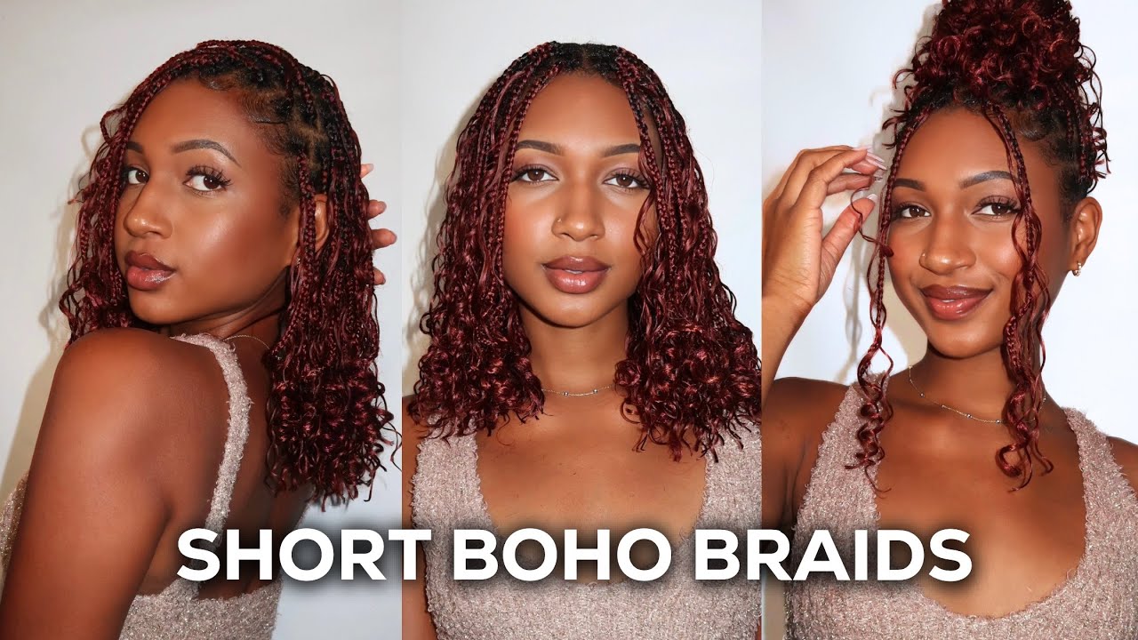 SHORT BOHO BRAID BOB | an elegant holiday protective style ft.curlsqueen