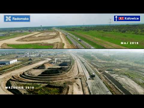 Budowa autostrady A1 Kamieńsk-Radomsko - videodziennik budowy wpis nr 6 - stan robót - wrzesień 2019