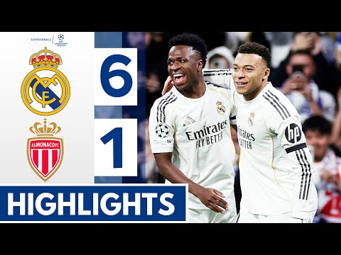 Real Madrid vs Monaco 6-1 - Highlights & All Goals - Mbappe & Vini JR & Bellingham Goals