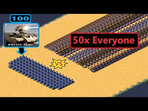 Prism Tanks vs 50x ALL ENEMIES - Red Alert 2
