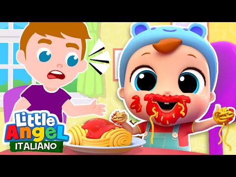 Guarda, Posso Mangiare da Solo 🥣🍖 Cartoni Animati con Gianni Piccino - Little Angel Italiano