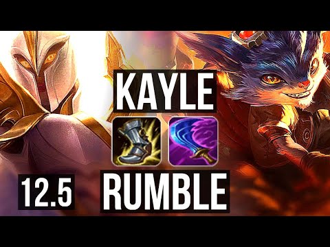 KAYLE vs RUMBLE (TOP) | Rank 5 Kayle, 1.8M mastery, 500+ games, 4/1/2 | KR Master | 12.5