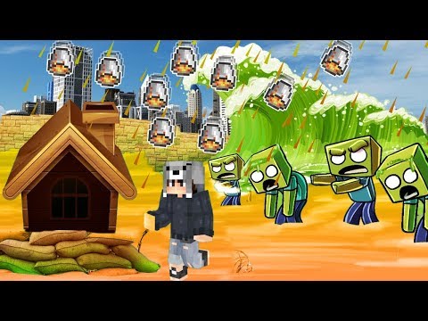 NOOB VS LAV YAĞMURU ve ZOMBİ TUSUNAMİSİ! - Minecraft