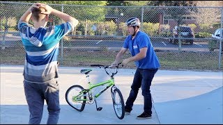 DESTROYING A KID&#39;S BIKE &amp; GIVING HIM A BRAND NEW ONE!
