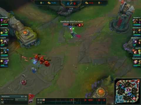 League of Legened Ahri vs Kassadin and Kha'zix = Double Kill