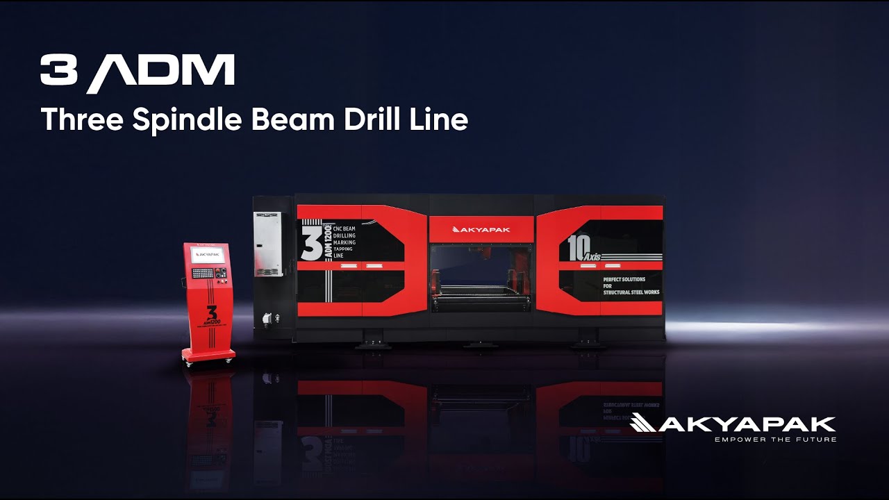 3 ADM Three Spindle Beam Drill Line / 3 ADM Üç İş Milli Delik Delme Hattı