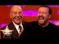 Sir Patrick Stewart Ricky Gervais Couldn T Stop Laughing Over The Word Panties