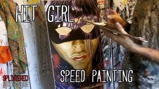 HIT GIRL Kick-Ass 2 SPEED ART PAINTING - By Stephen Quick - Chloe Grace Mortez Painting