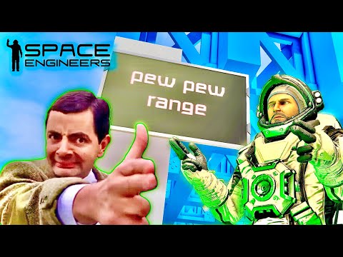 Mr Bean Vs @greenbeansoup at the pew pew store In Space Engineers