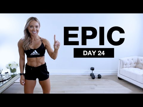 Day 24 of EPIC | Full Body Dumbbell Workout [NO JUMPING / SUPERSET]