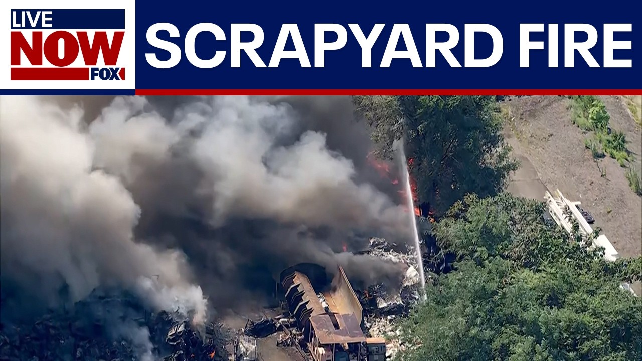 Large scrapyard fire erupts in Philadelphia area