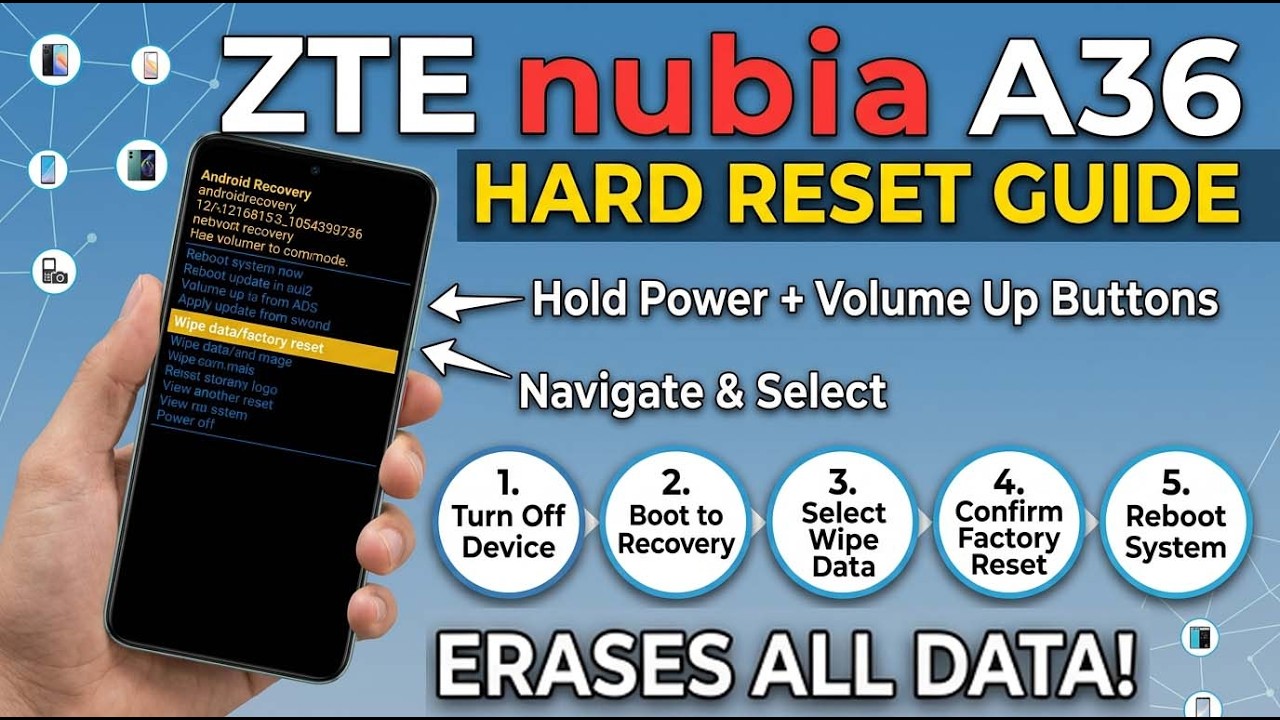 ZTE nubia A36 Hard Reset | How To Wipe ZTE nubia A36 To Factory Settings