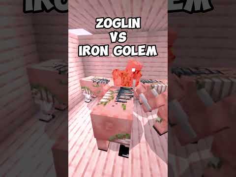 "Insane Battle: Iron Golem vs Zoglin!!" #Minecraft