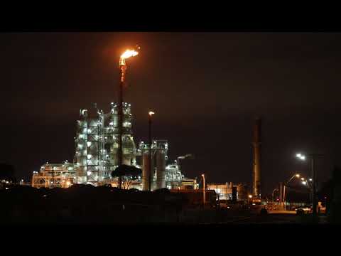 Altona Oil Refinery at night