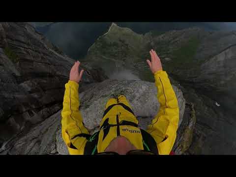 Kjerag Norway Waterfall exit BASE jump solo track