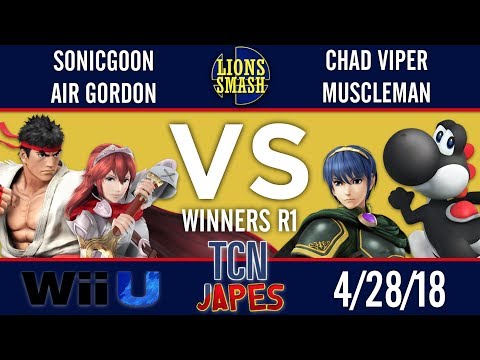 TCNJapes 6 - SonicGoon + Air Gordon vs Chad Viper + Muscleman - Smash 4 Doubles Winners R1