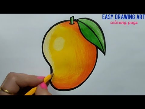mango drawing & coloring page || how to draw mango fruit drawing
