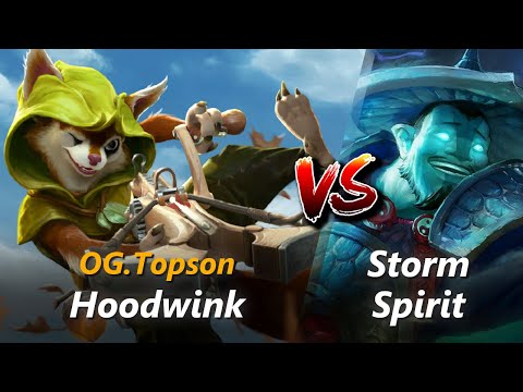 How to Hoodwink mid vs Storm Spirit (feat. Topson) | First 10 minutes