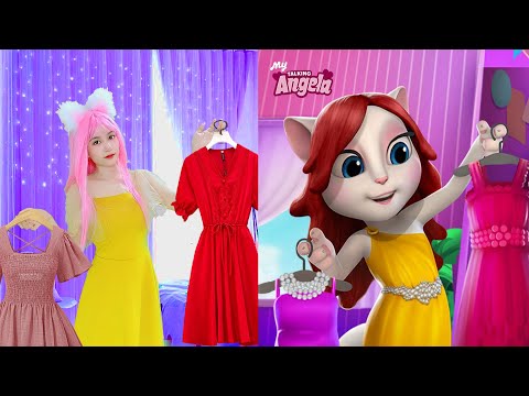 Imitate Angela Wearing The Best Dress - My Talking Angela In Real Life