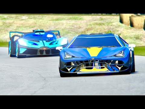 Bugatti Bolide vs Lamborghini Scorpion Concept at Old Monza