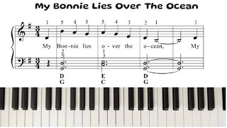 My Bonnie Lies Over The Ocean - Piano Tutorial