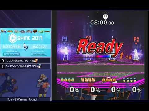 Shine 2017 SSBM - Shroomed/S2J (Blue) vs. CDK/C. Faceroll (Red) - Melee Doubles Top 48 WR1