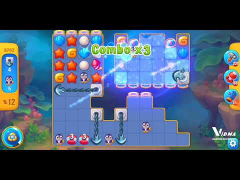 Fishdom. 8702 level no boosters and diamonds. 18 moves