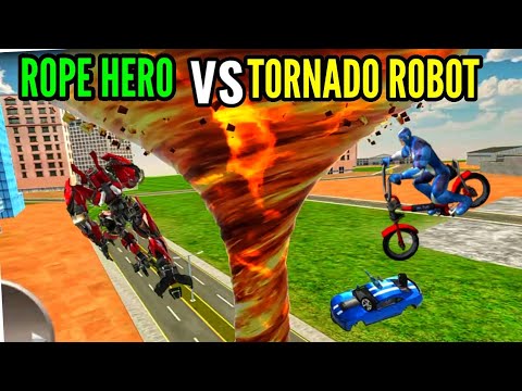 ROPE HERO VS TORNADO ROBOT || ROPE HERO VICE TOWN || TORNADO ROBOT || PAGAL GAMERZ