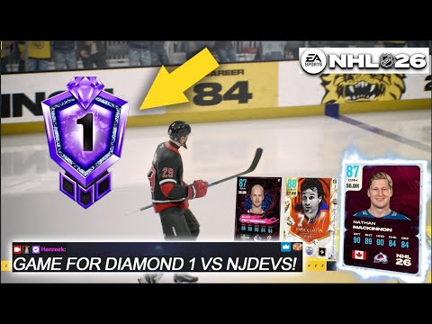 INSANE RANKED GAME FOR DIAMOND 1 VS TOP PLAYER NJDEVS I NHL 26 HUT RANKED GAMEPLAY!