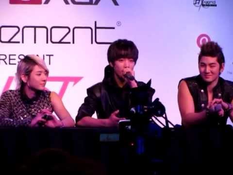 Aron describing Korea's snow - NU'EST Press Conference Singapore 121026