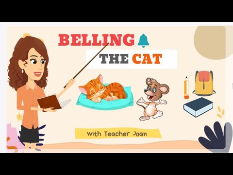 Belling The Cat Story with Moral 🐭🔔 | English with Teacher Joan