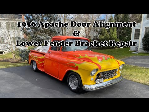 1956 Chevy 3100 door alignment / lower fender mount repair