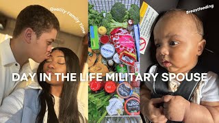 Day in the Life Military Couple| Breastfeeding, Grocery Shopping, Baking + More