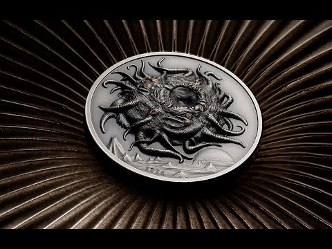 30401 AZATHOTH Howard Phillips Lovecraft 3 Oz Silver Coin 20$ Palau 2023