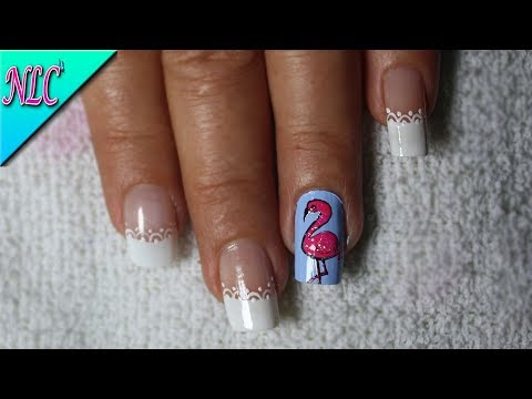 DECORACIÓN DE UÑAS FLAMINCOS Y FRANCÉS – FRENCH NAIL ART – FLAMINGOS NAIL ART – NLC